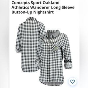 Black and White Oakland athletics night shirt nightgown nwt